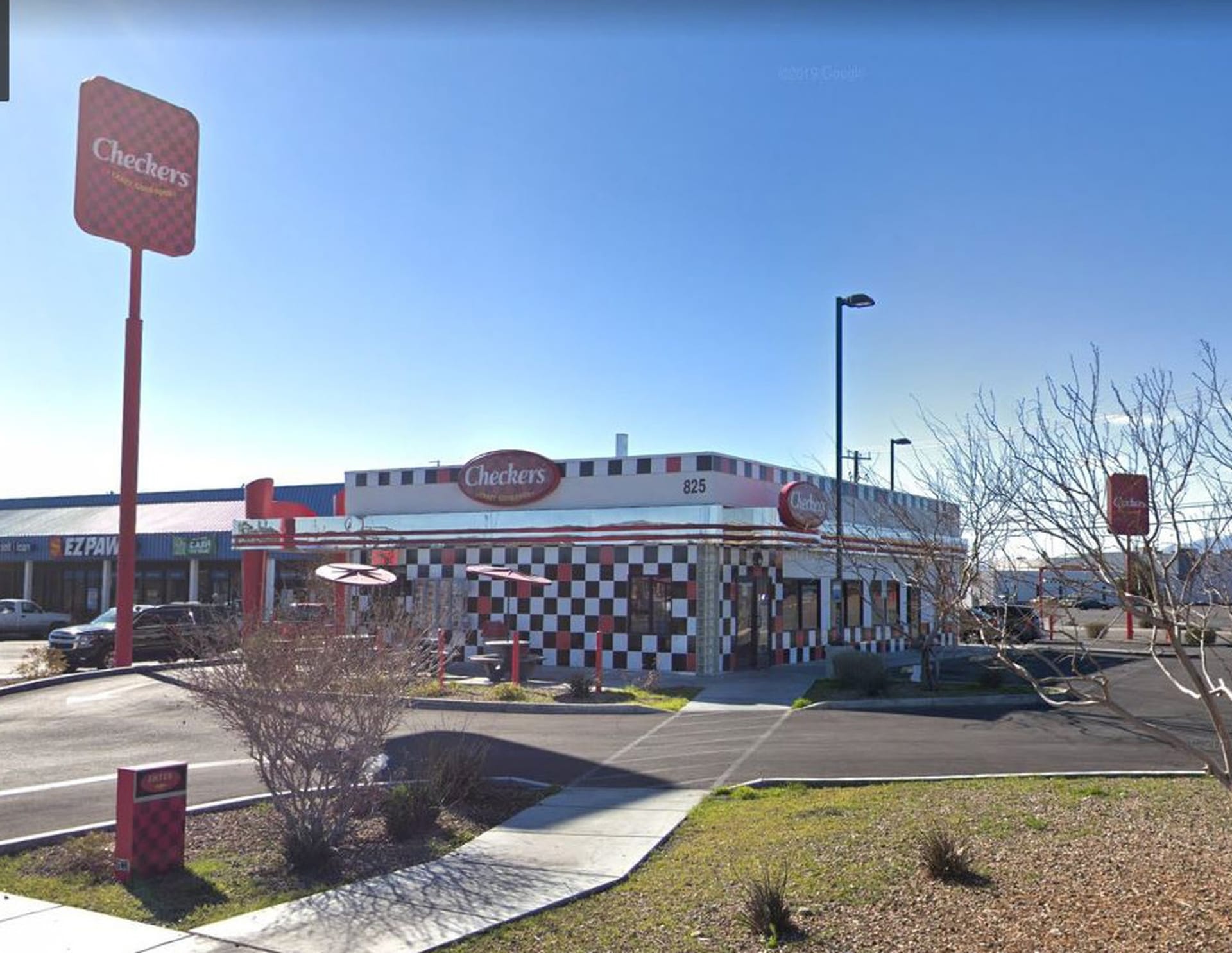 Fast-food chain exterior — completed render